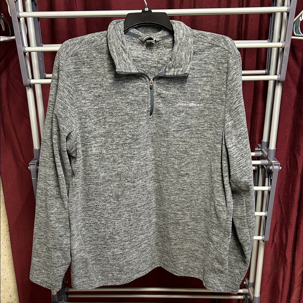 Eddie Bauer Men's Charcoal Zip-Up Fleece